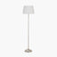 Auden Silver Metal Stick Floor Lamp Base with Adelaide 35cm Ivory Tapered Cotton Mix Lampshade