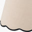 Auden Silver Metal Stick Floor Lamp Base with Tabitha 40cm Cream Jute Scalloped Edge Tapered Lamp Shade with Contrast Binding