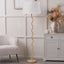 Palau Rattan Wave Floor Lamp Base with Winston 45cm White Handloom Tapered Lampshade