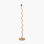 Palau Rattan Wave Floor Lamp Base with Harley 50cm Slubby Hopsack Empire Lampshade