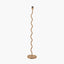 Palau Rattan Wave Floor Lamp Base with Harley 50cm Slubby Hopsack Empire Lampshade