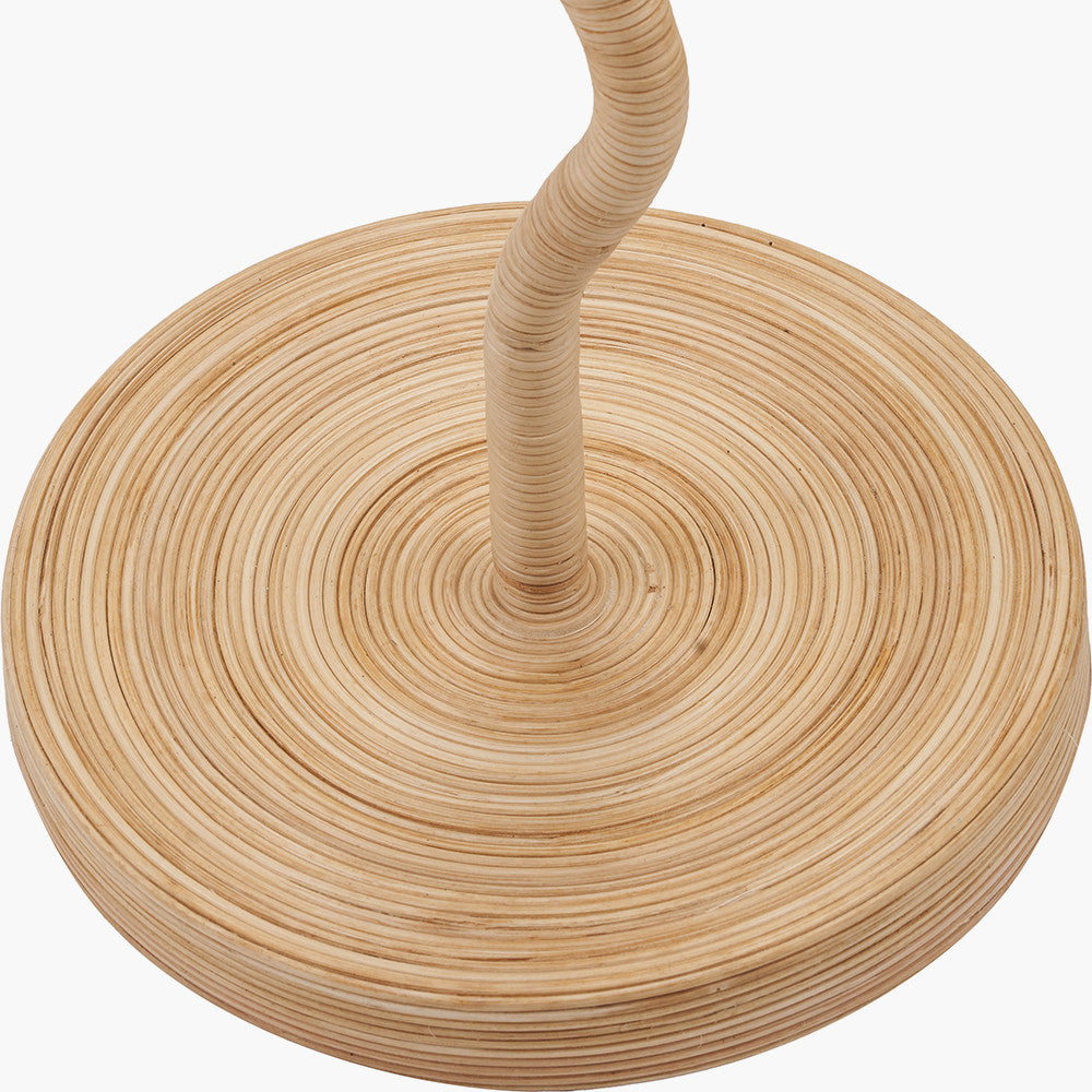 Palau Rattan Wave Floor Lamp Base with Athira 45cm Multi Chevron Design Mushroom Pleat Tapered Lamp Shade