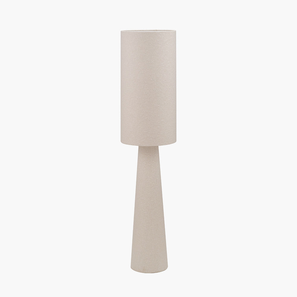 Mirissa White Slubby Handloom Fabric Floor Lamp