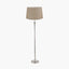 Salvatore Antique Silver Metal Floor Lamp Base with Winston 45cm Taupe Handloom Tapered Lampshade