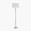 Salvatore Antique Silver Metal Floor Lamp Base with Winston 45cm White Handloom Tapered Lampshade
