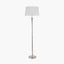 Salvatore Antique Silver Metal Floor Lamp Base with Winston 45cm White Handloom Tapered Lampshade