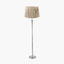 Salvatore Antique Silver Metal Floor Lamp Base with Vienna 45cm Taupe Chevron Mushroom Pleat Lampshade
