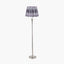 Salvatore Antique Silver Metal Floor Lamp Base with Izara 45cm Lilac Ikat Patterned Mushroom Pleat Tapered Lampshade