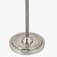 Salvatore Antique Silver Metal Floor Lamp Base with Izara 45cm Ocean Blue Ikat Patterned Mushroom Pleat Tapered Lampshade