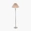 Salvatore Antique Silver Metal Floor Lamp Base with Amelia 45cm Natural Linen Hard Pleat Tapered Lampshade