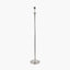 Salvatore Antique Silver Metal Floor Lamp Base with Thiago 45cm Cinnamon Stripe Mushroom Pleat Tapered Lampshade