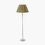 Salvatore Antique Silver Metal Floor Lamp Base with Malia 45cm Olive Green Mushroom Pleat Scalloped Tapered Lamp Shade