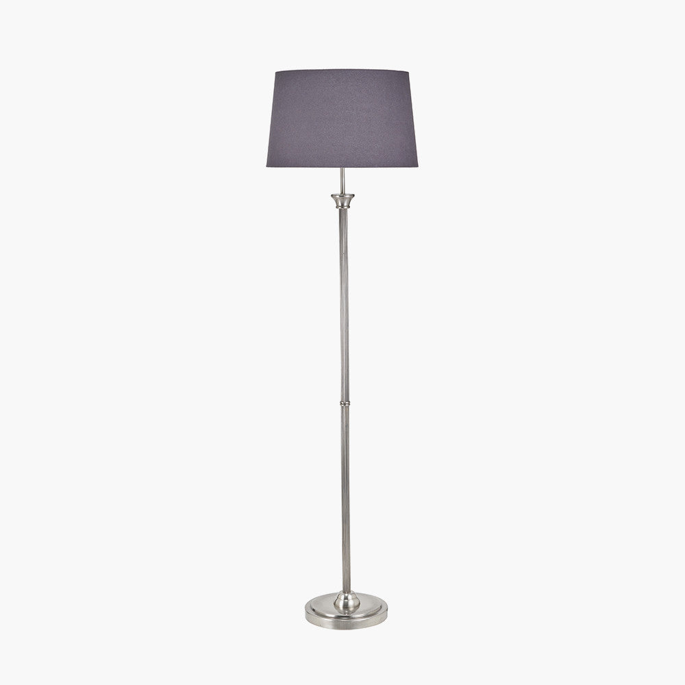 Salvatore Antique Silver Metal Floor Lamp Base