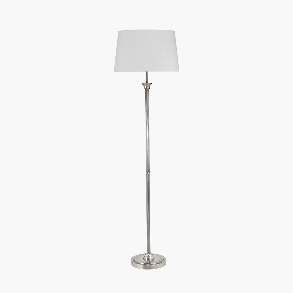 Salvatore Antique Silver Metal Floor Lamp Base
