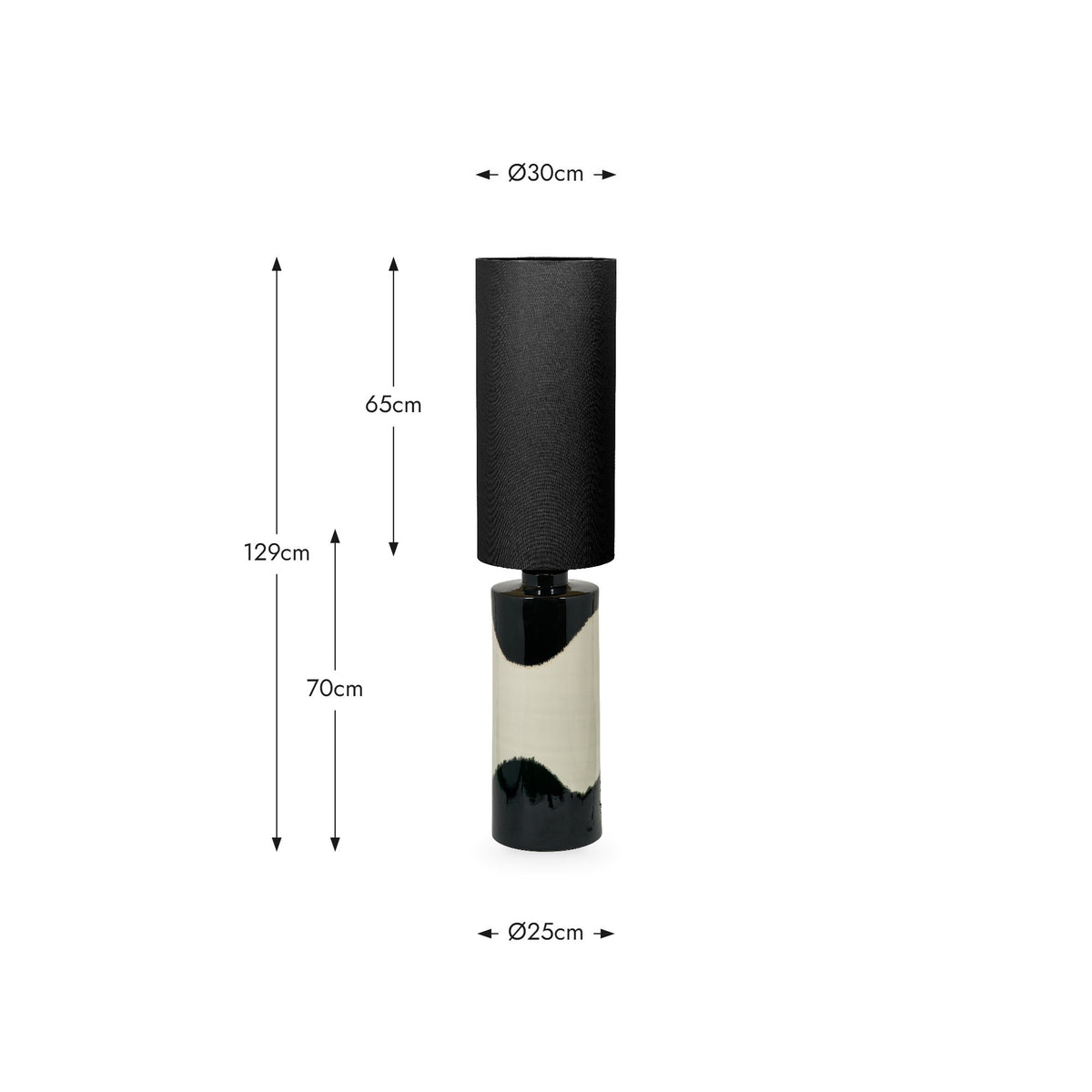 Arlese Monochrome Abstract Ceramic Floor Lamp
