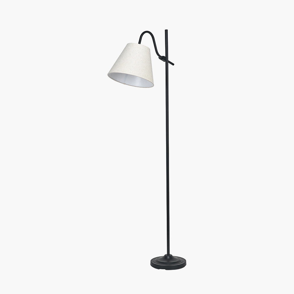 Ari Black Metal Curved Arm Floor Lamp