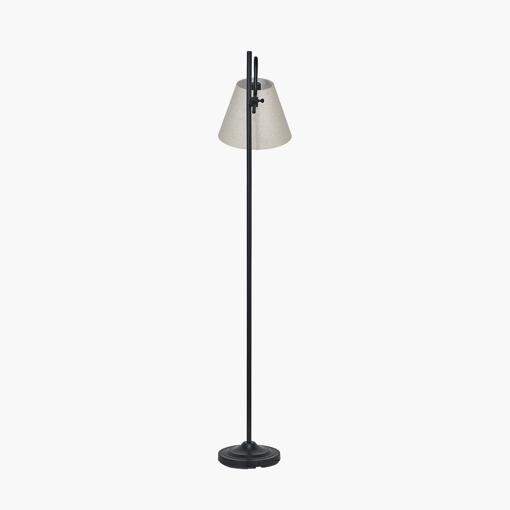 Ari Black Metal Curved Arm Floor Lamp