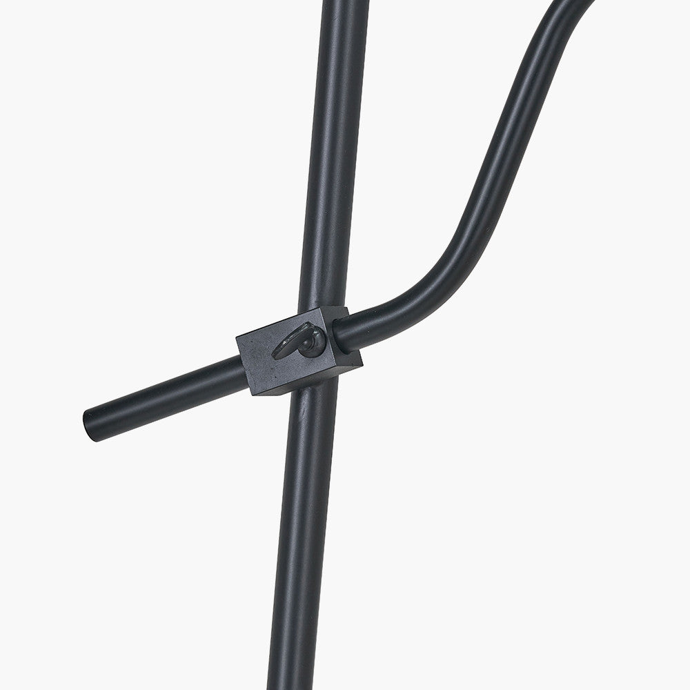 Ari Black Metal Curved Arm Floor Lamp