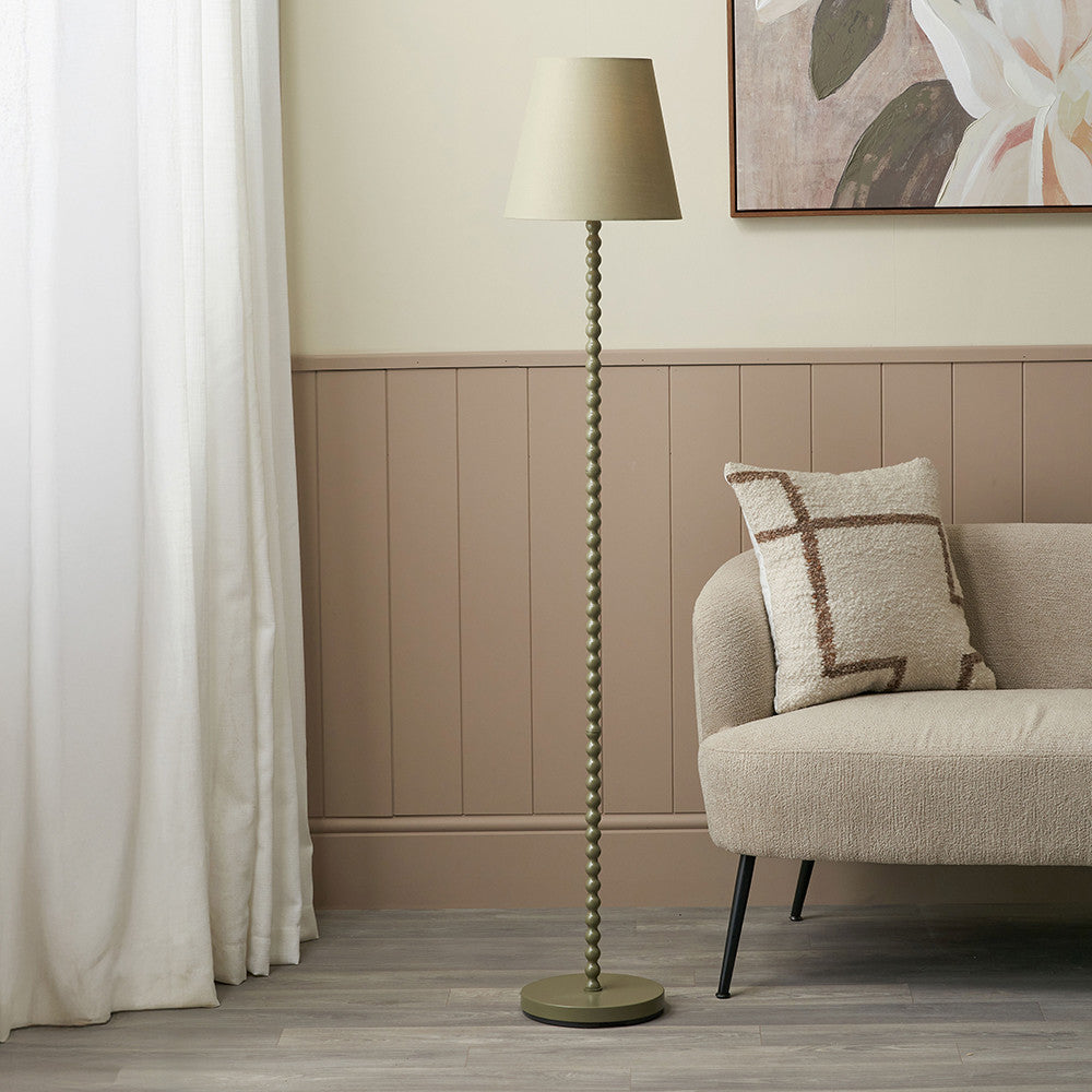 Sophia Olive Metal Bobble Floor Lamp