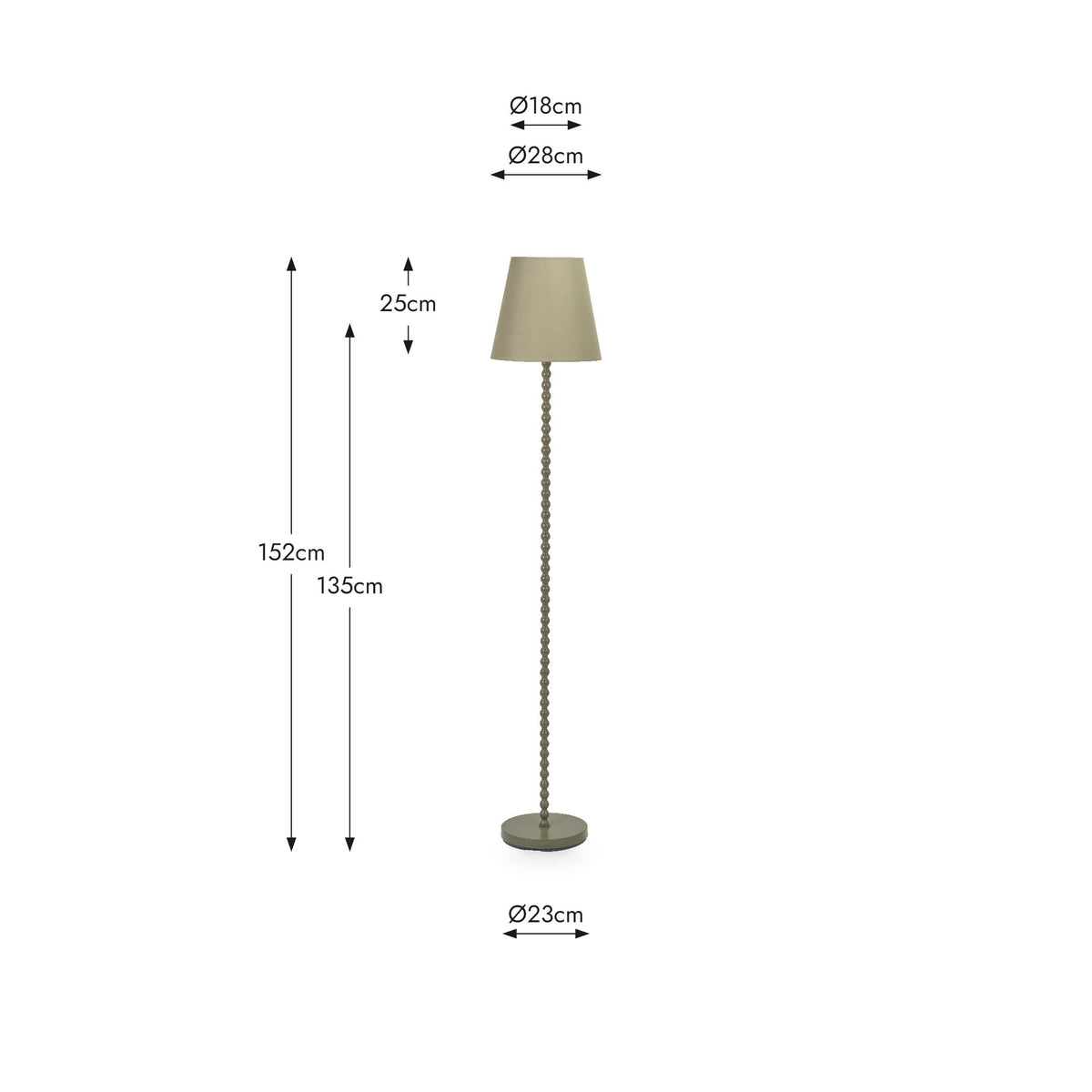 Sophia Olive Metal Bobble Floor Lamp