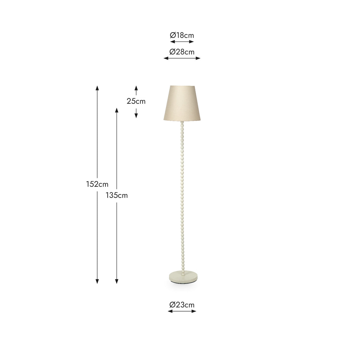 Sophia Putty Metal Bobble Floor Lamp