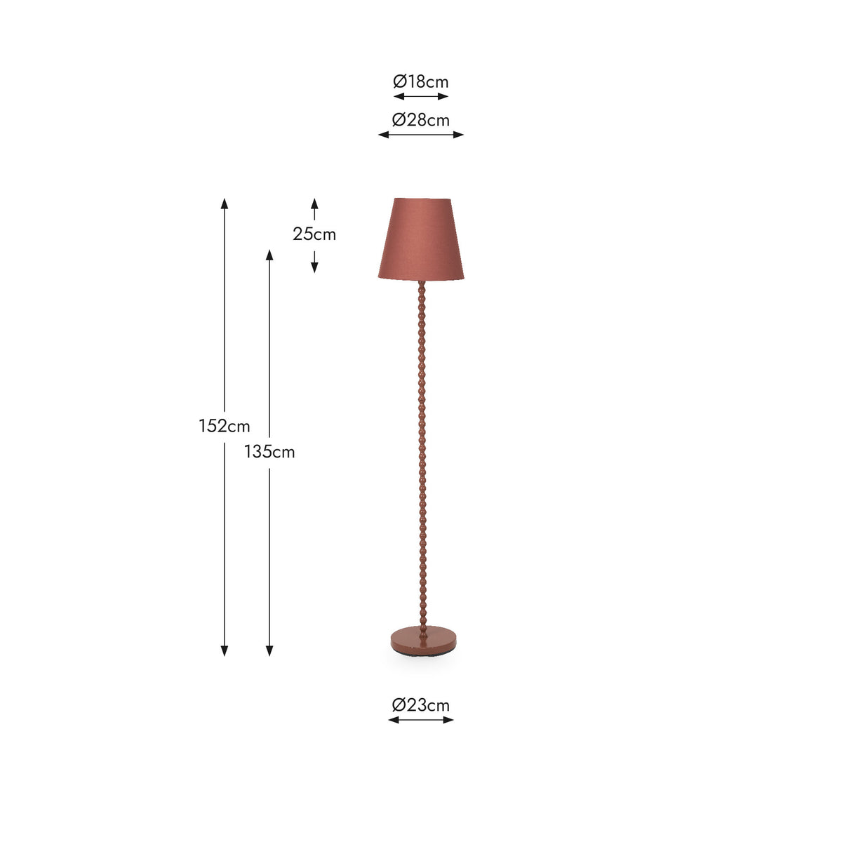 Sophia Terracotta Metal Bobble Floor Lamp