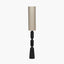 Sahana Black Ribbed Slim Wood Floor Lamp