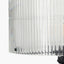 Clara Ribbed Glass Black Metal Round Floor Lamp