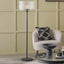 Clara Ribbed Glass Black Metal Round Floor Lamp