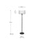 Clara Ribbed Glass Black Metal Round Floor Lamp