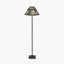 Everett Ribbed Metal Stick Floor Lamp Base with Nala 45cm Green Safari Printed Empire Lampshade