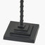 Everett Ribbed Metal Stick Floor Lamp Base with Lino 40cm Grey Self Lined Linen Cylinder Lampshade