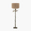 Bali Verdi Gris Metal Palm Tree Floor Lamp Base with Issa Natural Rope 45cm Cylinder Lampshade