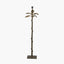 Bali Verdi Gris Metal Palm Tree Floor Lamp Base with Odette 40cm Olive Green Cotton Slub Pinch Pleat Tapered Lampshade