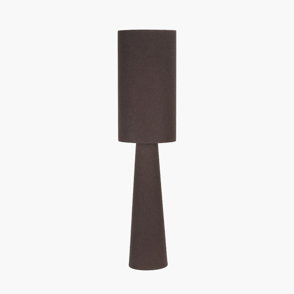 Mirissa Bitter Chocolate Slubby Handloom Fabric Floor Lamp