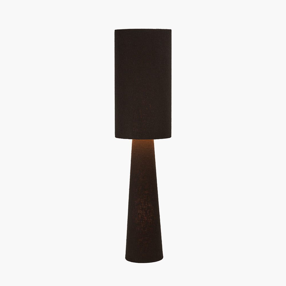 Mirissa Bitter Chocolate Slubby Handloom Fabric Floor Lamp