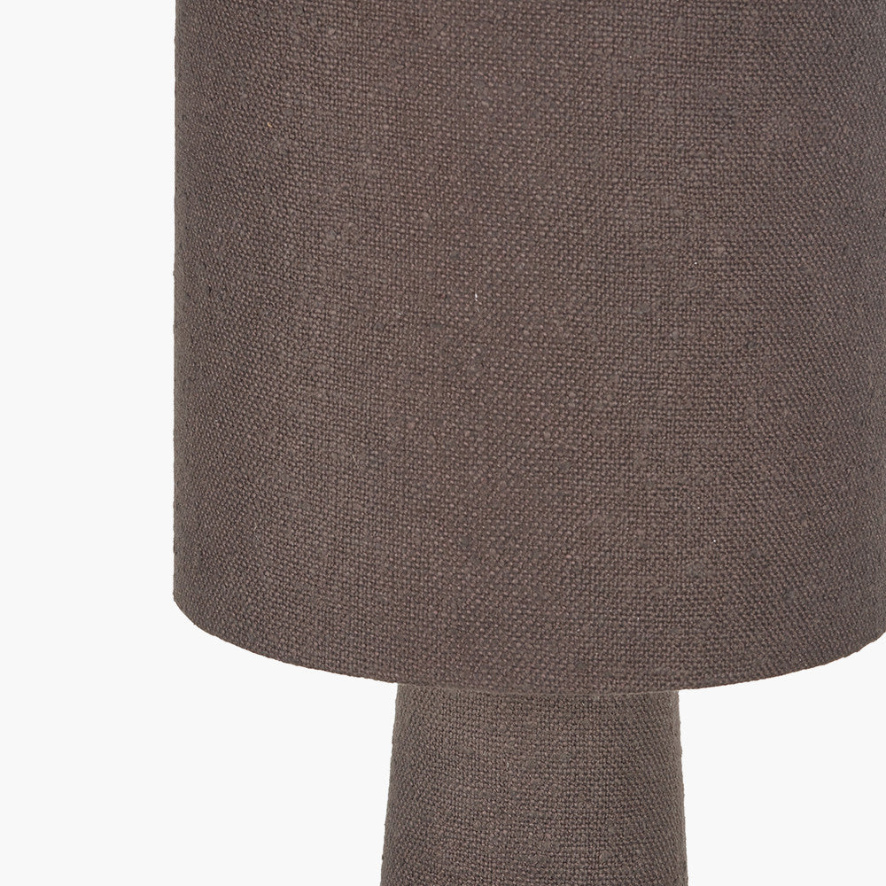 Mirissa Bitter Chocolate Slubby Handloom Fabric Floor Lamp