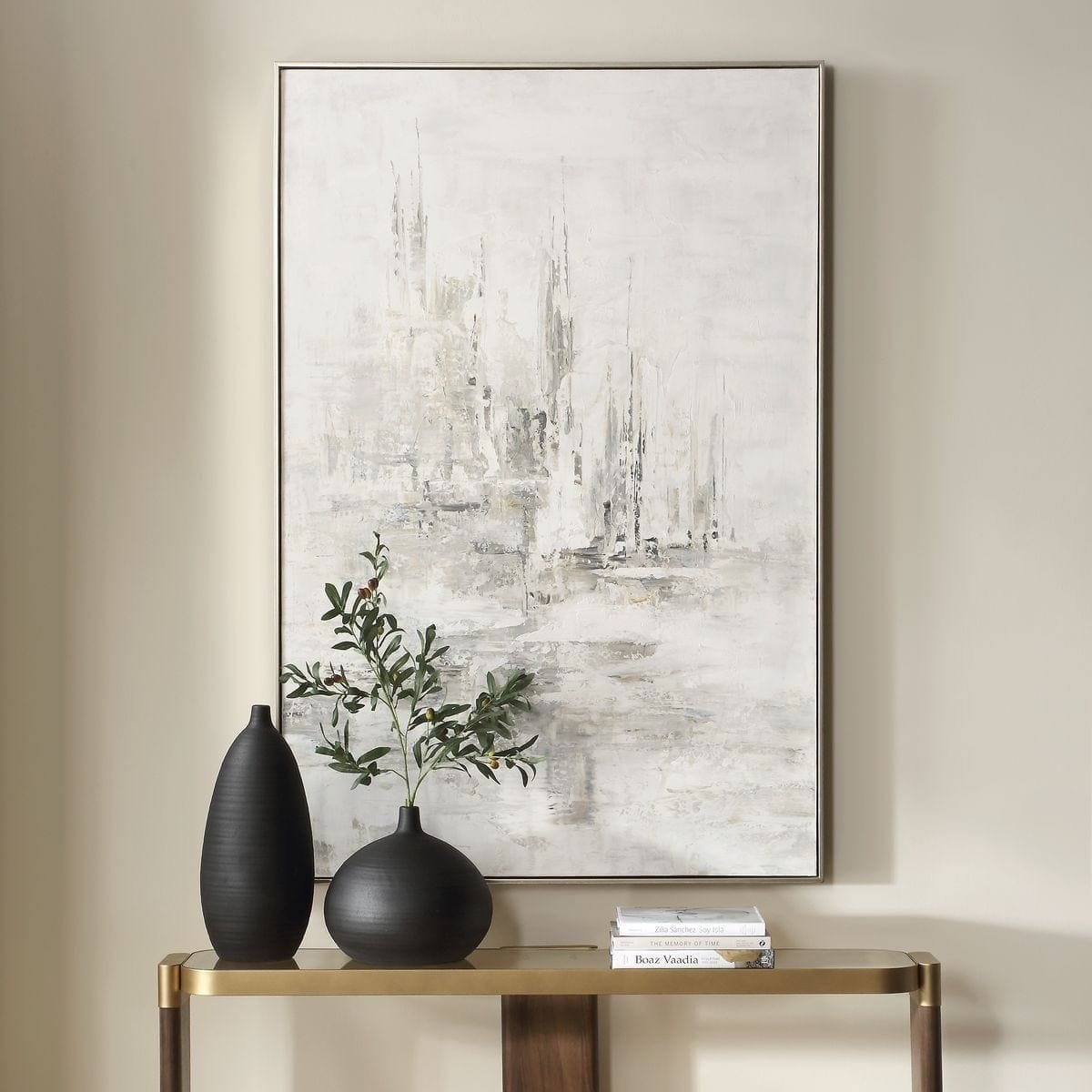 Hours In Silence Abstract Framed Canvas