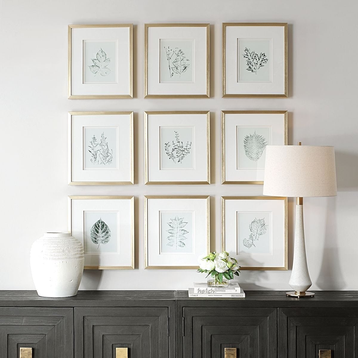 Nature's Script Framed Botanical Prints Set of 9