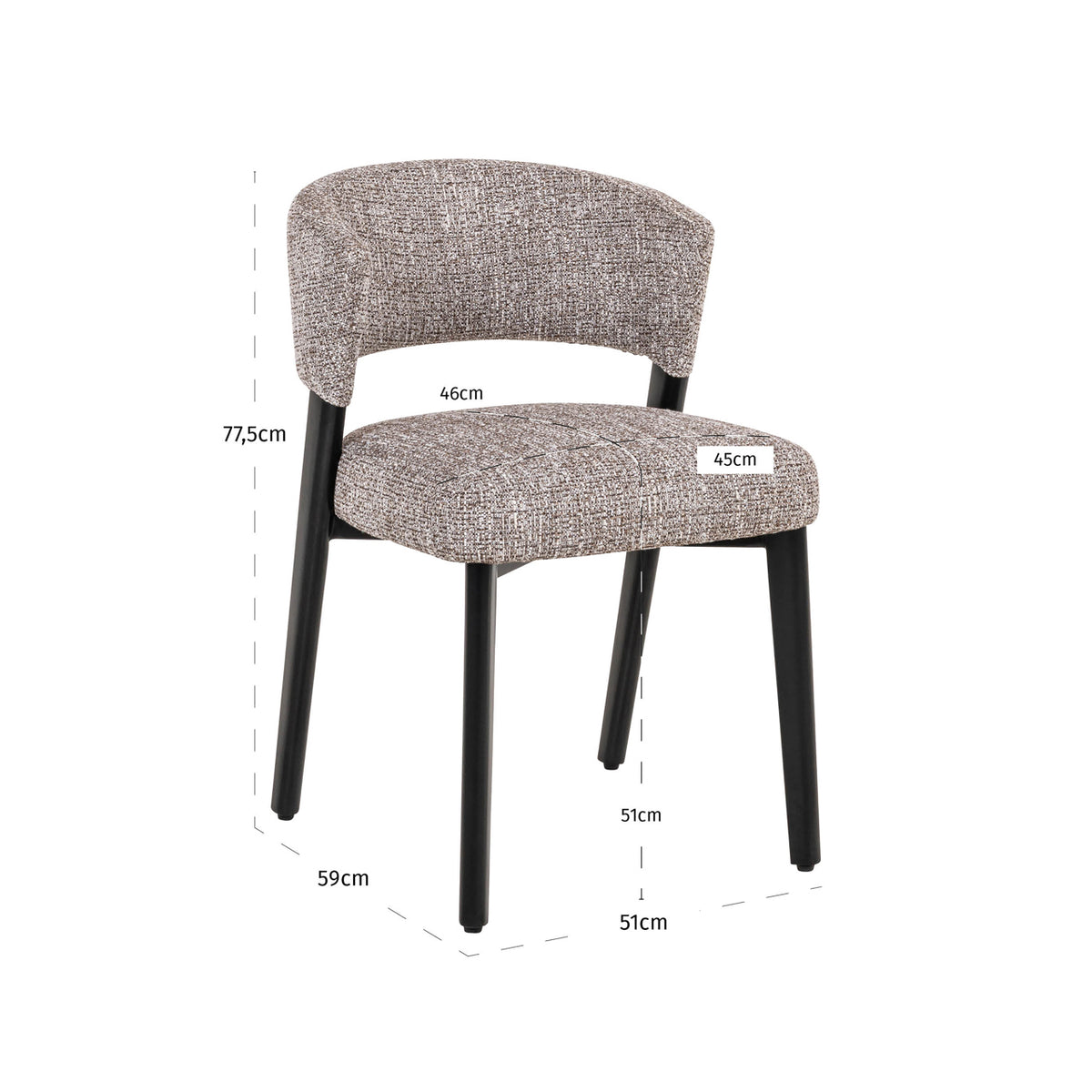 Dining chair Zeno earth tweed
