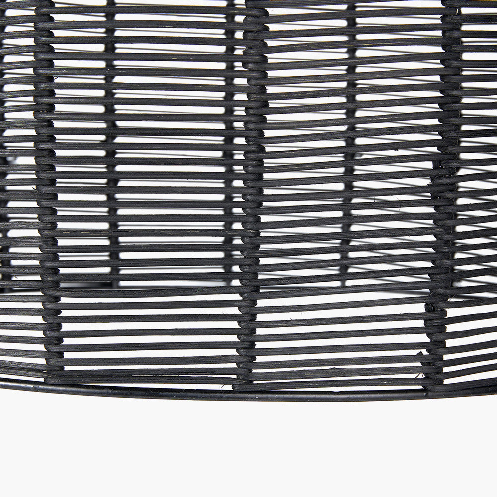 Caswell Black Rattan Coche Pendant