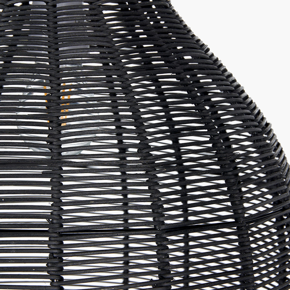 Caswell Black Rattan Coche Pendant
