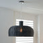 Caswell Black Rattan Dome Pendant
