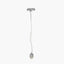 Caswell Natural Rattan Cloche Pendant with Brushed Chrome Ceiling Fitting E27