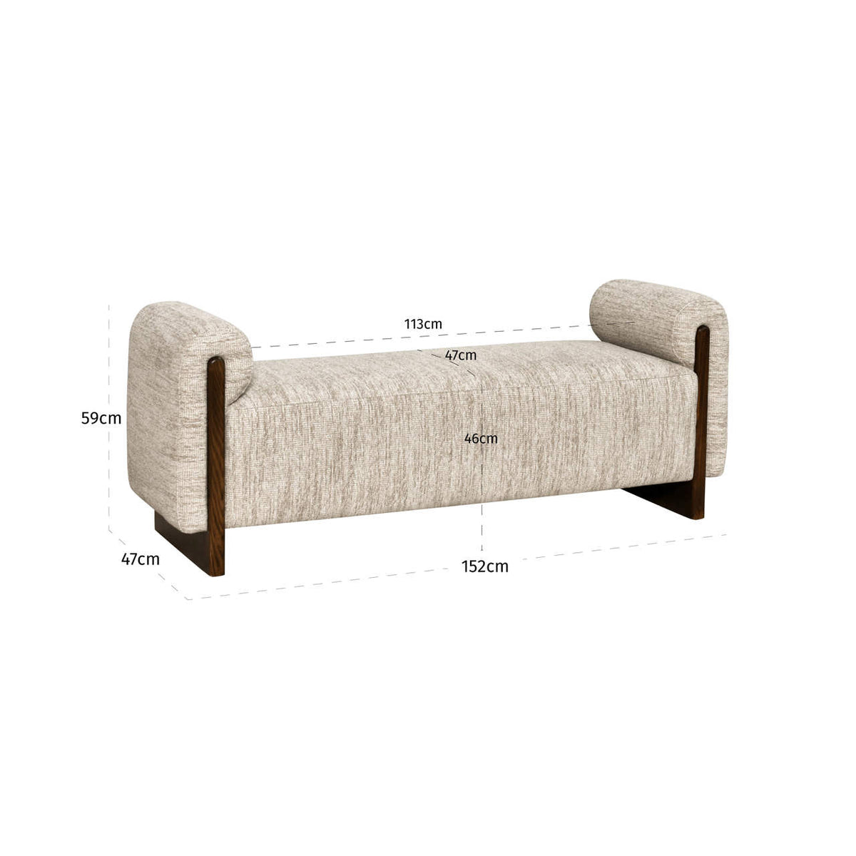 Bench Winslov natural softweave fire retardant