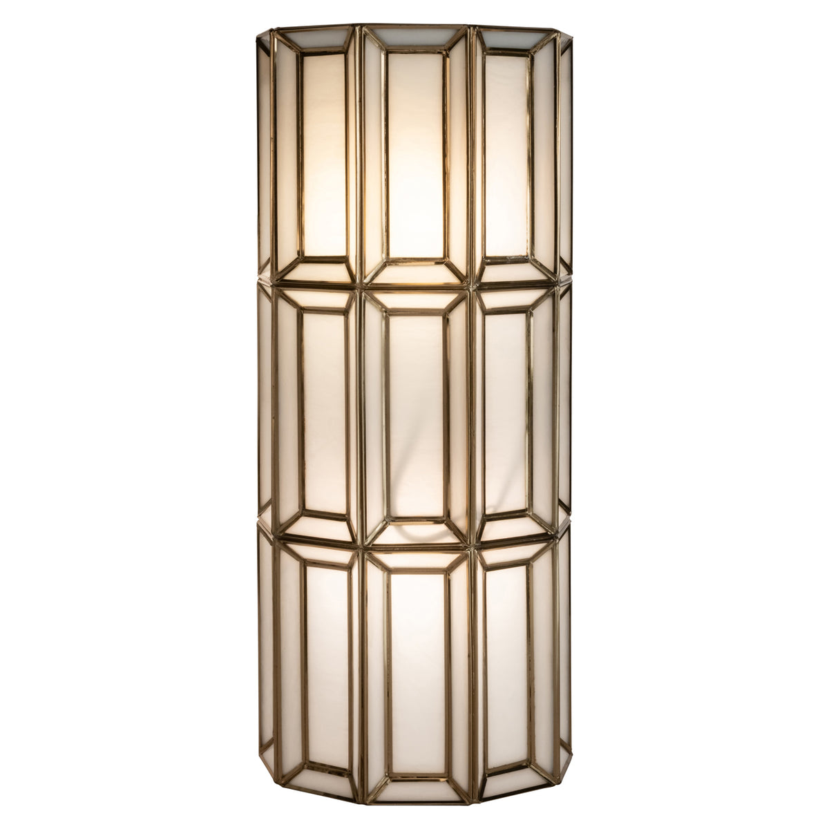 Wall lamp Opal brass antique