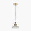 Bowery Ribbed Glass with Antique Brass Fitting Elec Pendant