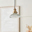 Bowery Ribbed Glass with Antique Brass Fitting Elec Pendant