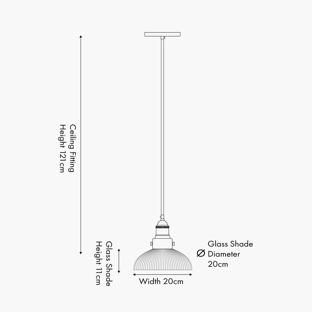 Bowery Ribbed Glass with Antique Bronze Fitting Elec Pendant