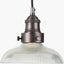 Bowery Ribbed Glass with Antique Bronze Fitting Elec Pendant